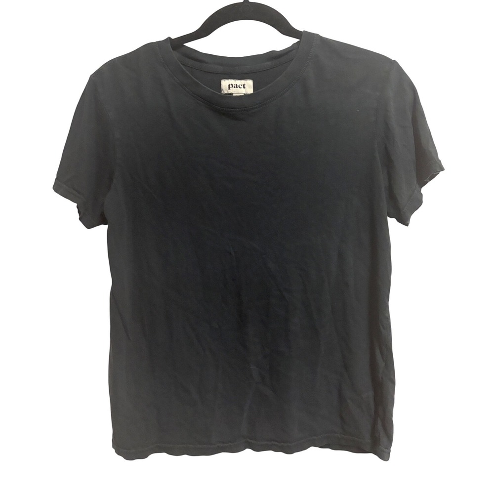 Pact Organic Cotton Linen Short Sleeve Tee Black Small